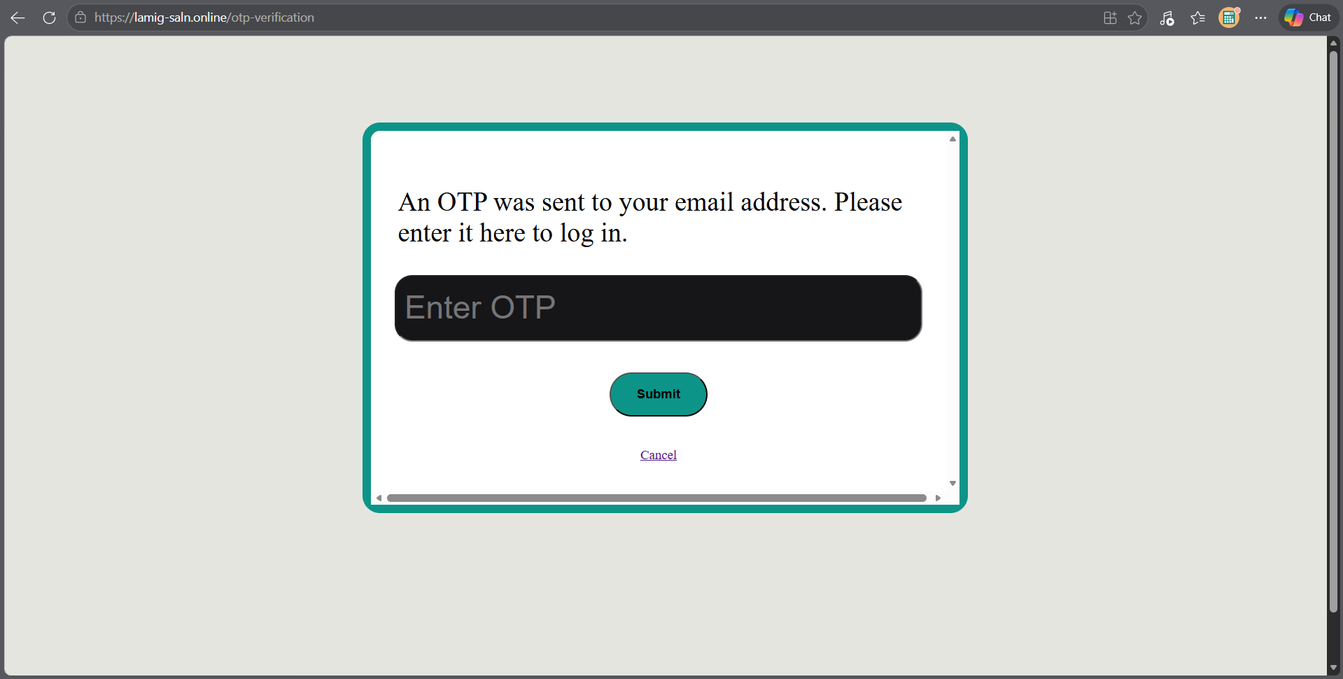 OTP Verification Page