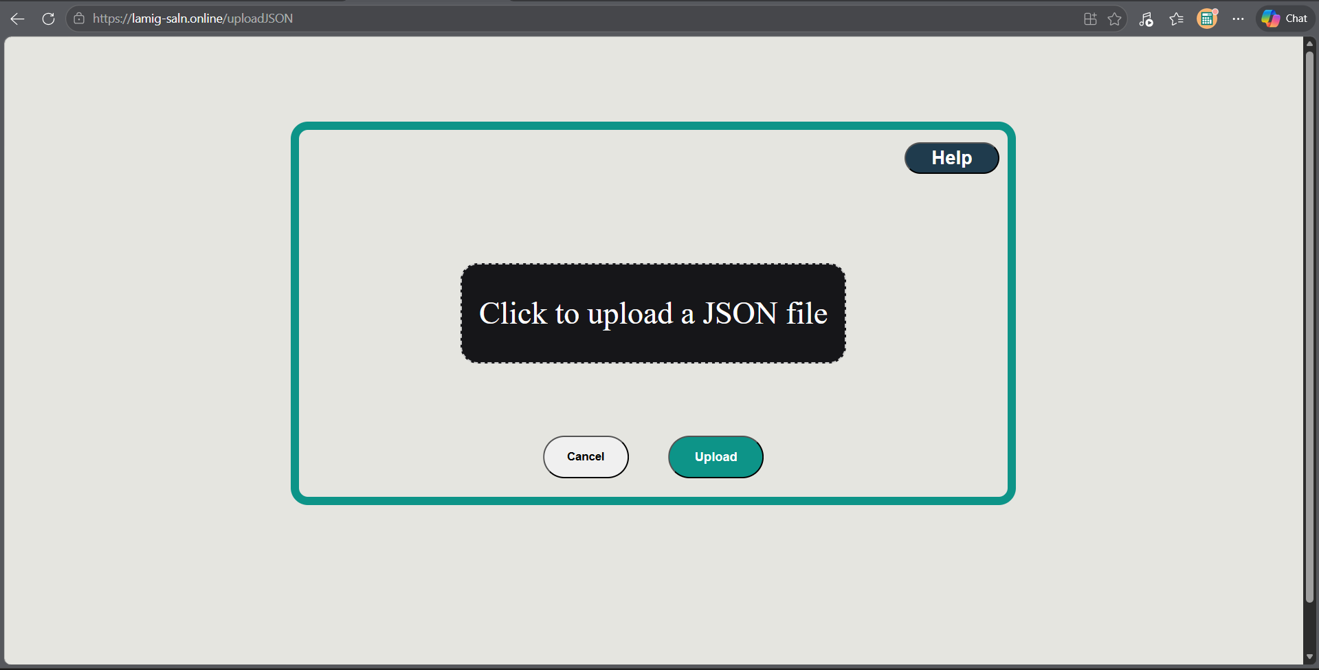 Upload JSON